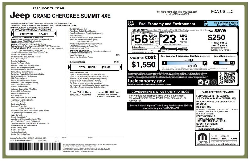 jeep grand cherokee 2023 1C4RJYE65P8790844 image jeep grand cherokee 2023 1C4RJYE65P8790844 image